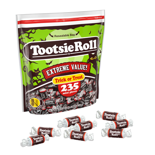 Tootsie Roll, Midgees, 26 oz, 235 Piece Bag. Peanut-Free, Gluten Free, Contains Milk and Soy.