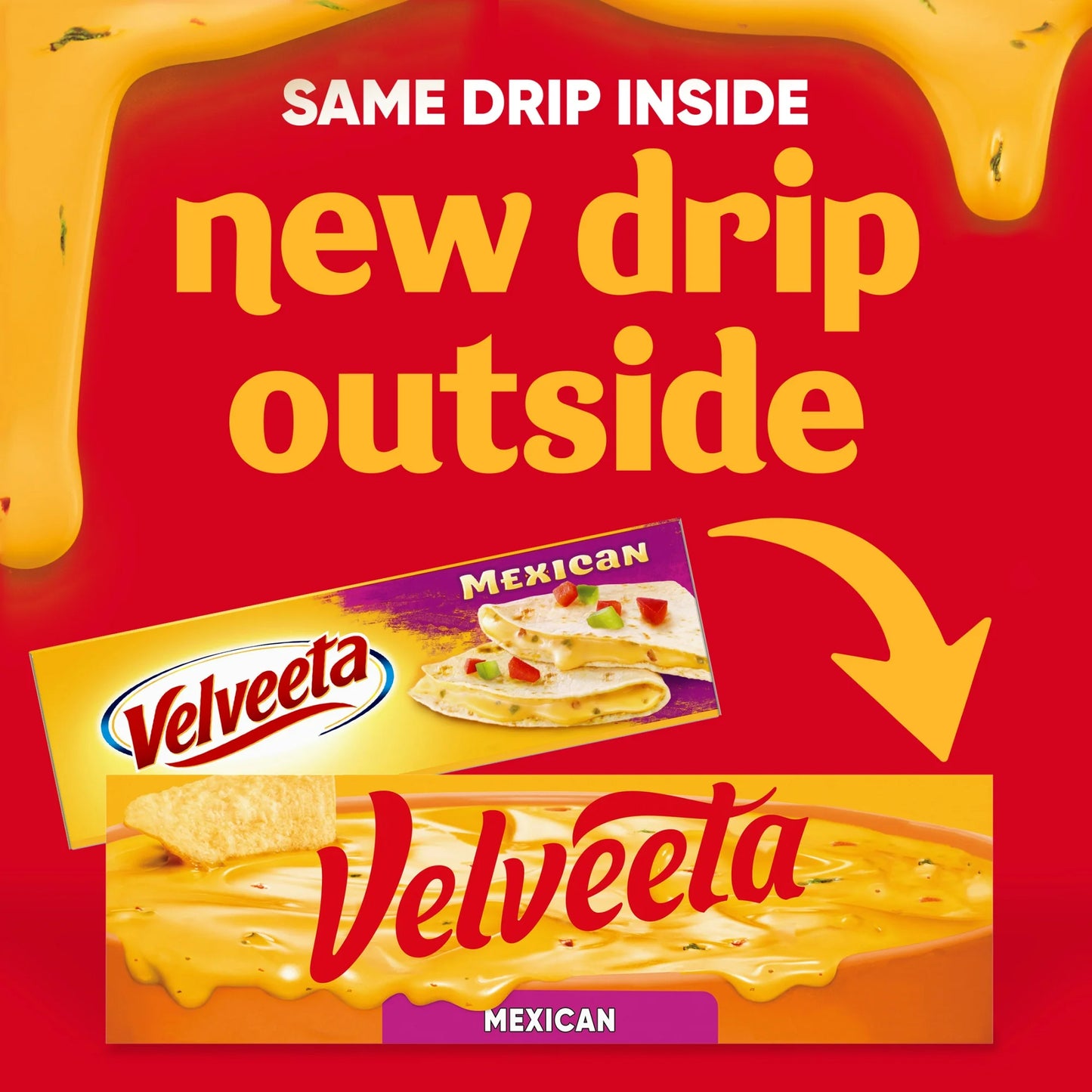 Velveeta Mexican Melting Cheese Dip & Sauce with Jalapeno Peppers, 32 oz Block-Pack Of 1