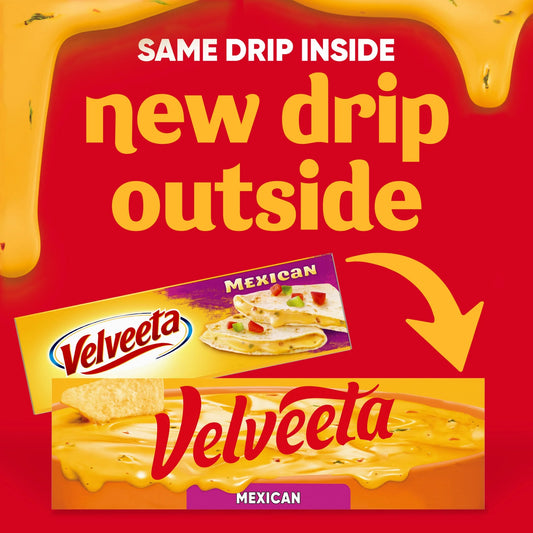 Velveeta Mexican Melting Cheese Dip & Sauce with Jalapeno Peppers, 32 oz Block-Pack Of 1