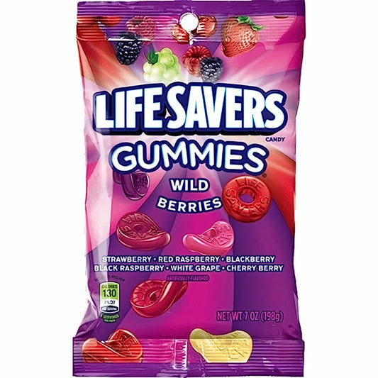 (3 pack) Life Savers Gummies, Wild Berries Fruit Gummy Candy, 7 oz Bag
