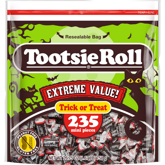 Tootsie Roll, Midgees, 26 oz, 235 Piece Bag. Peanut-Free, Gluten Free, Contains Milk and Soy.