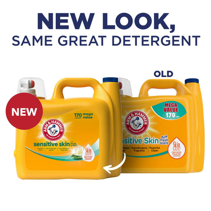 ARM & HAMMER Sensitive Skin Plus Fresh Scent, 170 Loads Liquid Laundry Detergent, 170 fl oz