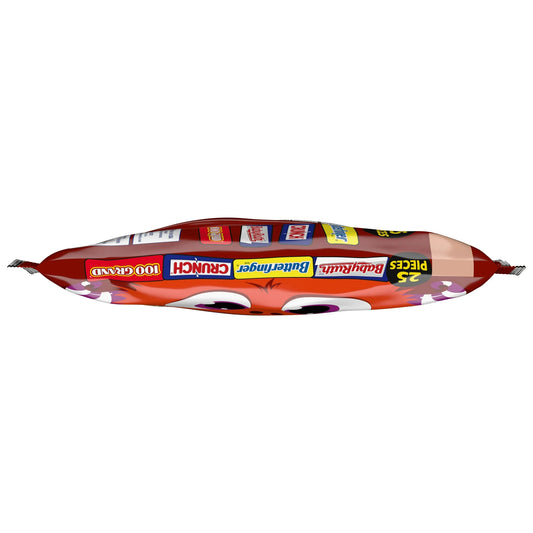 Fun Size Assorted Chocolate Candy (Butterfinger, Crunch, 100 Grand, and Baby Ruth) 25 Count Halloween 14.7oz